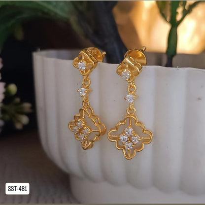 SST 481 | Elegant CZ Flower Drop Earrings