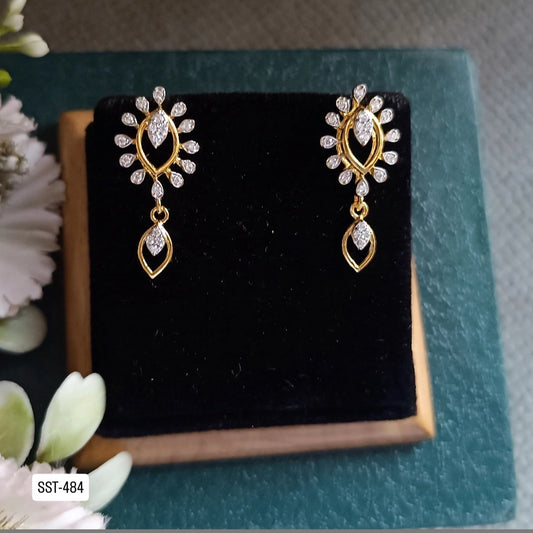 SST 484 | ELEGANT DROP EARRINGS WITH DIAMOND ACCENTS