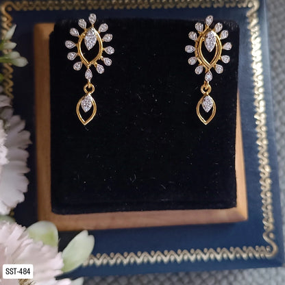 SST 484 | ELEGANT DROP EARRINGS WITH DIAMOND ACCENTS
