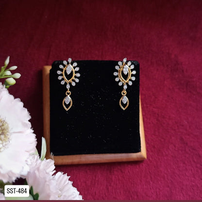 SST 484 | ELEGANT DROP EARRINGS WITH DIAMOND ACCENTS
