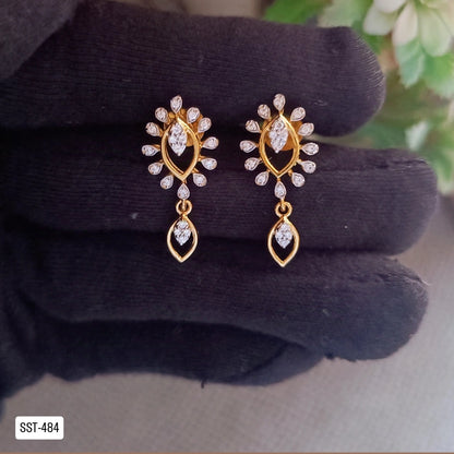 SST 484 | ELEGANT DROP EARRINGS WITH DIAMOND ACCENTS