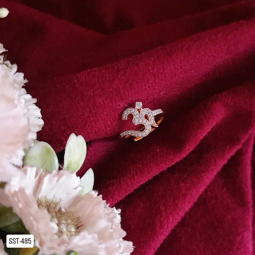 SST 485 | ELEGANT DIAMOND STUDDED OM RING