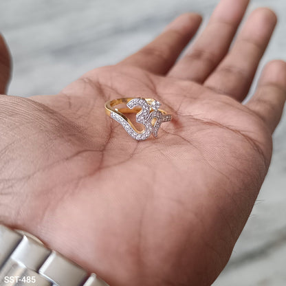 SST 485 | ELEGANT DIAMOND STUDDED OM RING