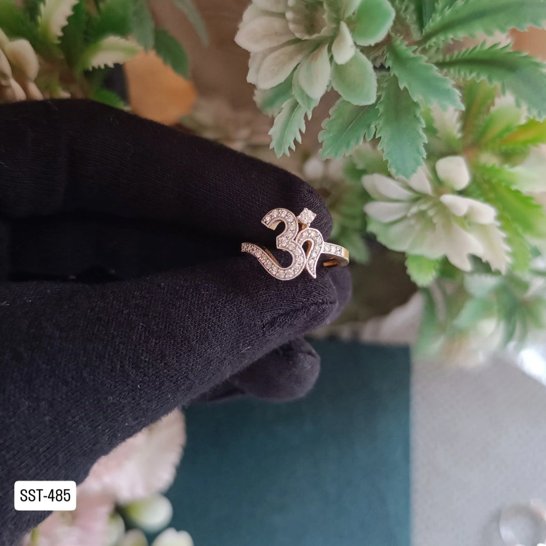 SST 485 | ELEGANT DIAMOND STUDDED OM RING