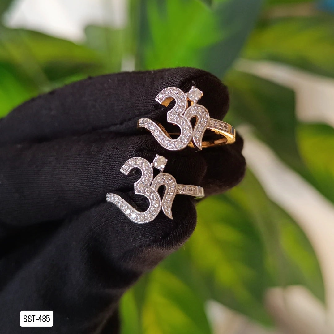 SST 485 | ELEGANT DIAMOND STUDDED OM RING