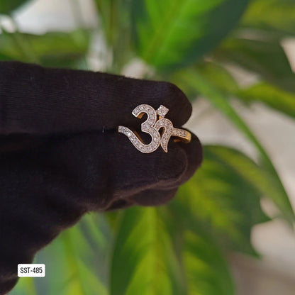 SST 485 | ELEGANT DIAMOND STUDDED OM RING