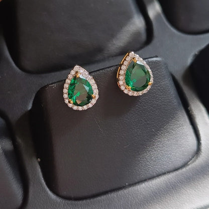SST 187 | EMERALD HALO PEAR STUD