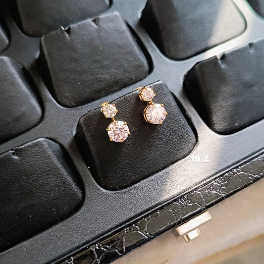 SST 224 | DOUBLE DIAMOND DROP EARRINGS