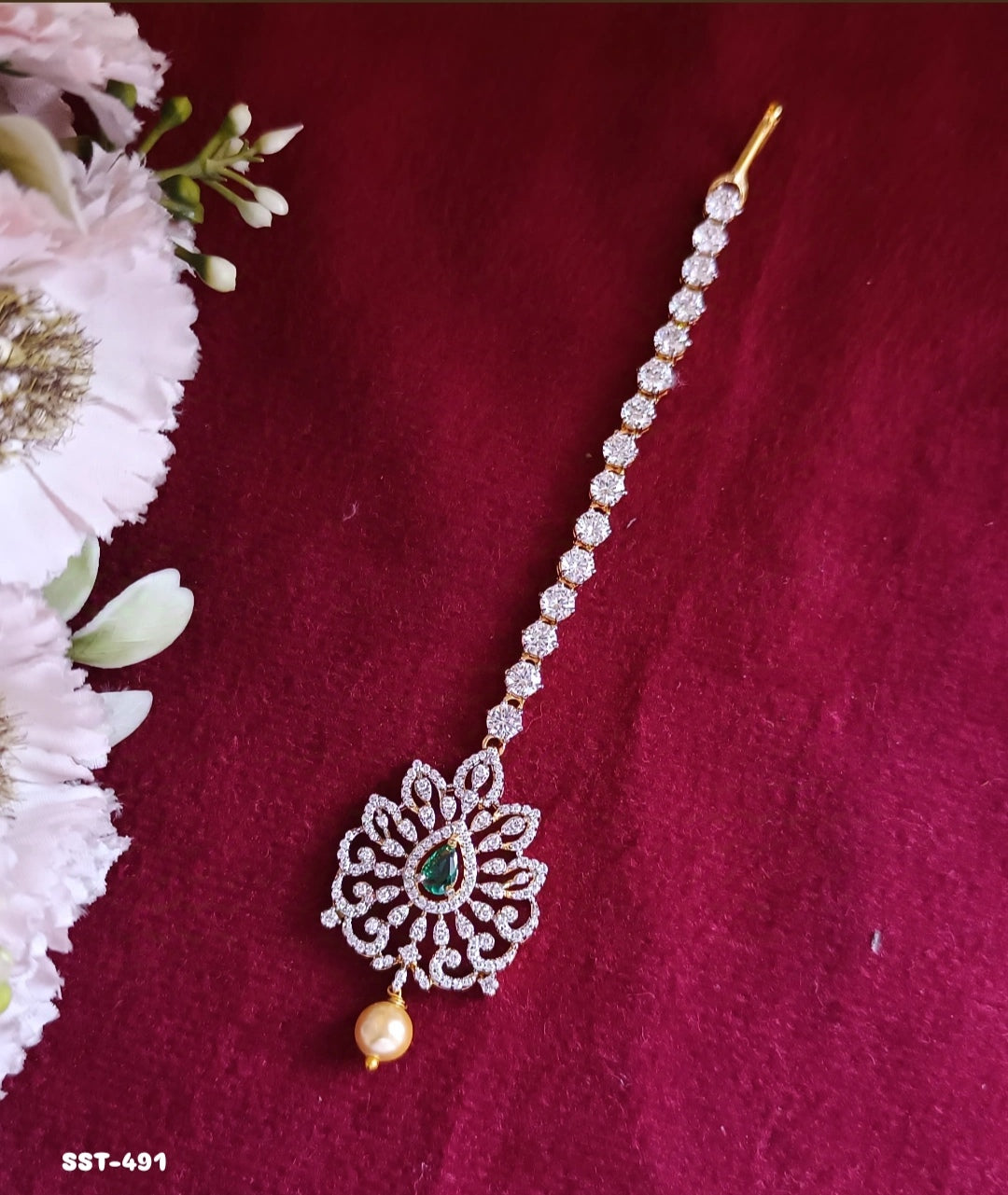 SST 491 | ELEGANT MANG TIKA WITH PEARL ACCENT