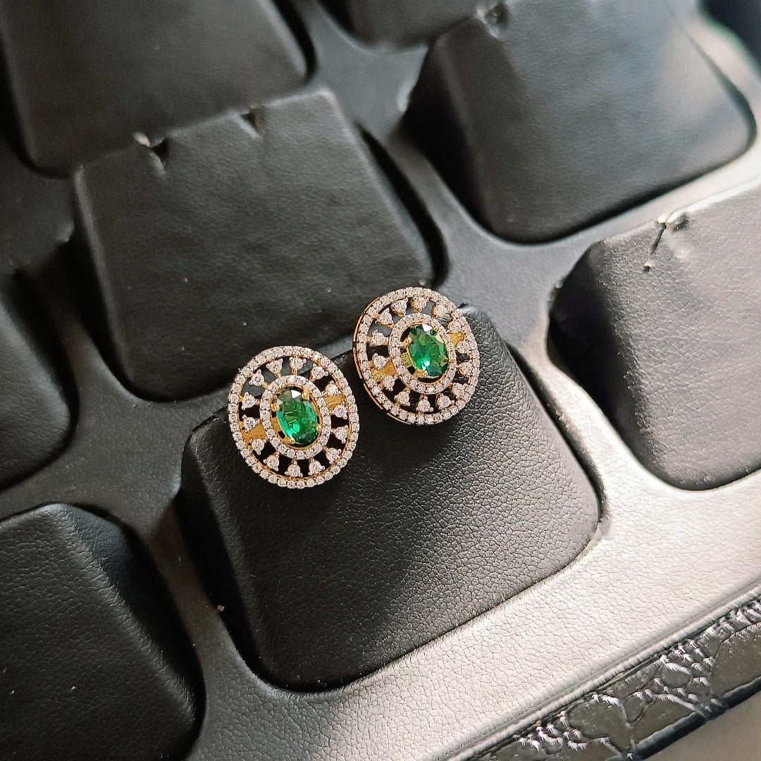 SST 406 | ELEGANT OVAL STONE EARRINGS