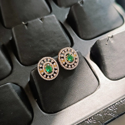 SST 406 | ELEGANT OVAL STONE EARRINGS
