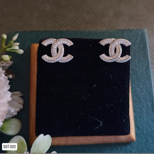 SST 022 | INTERLOCK CUBIC ZIRCONIA EARRINGS