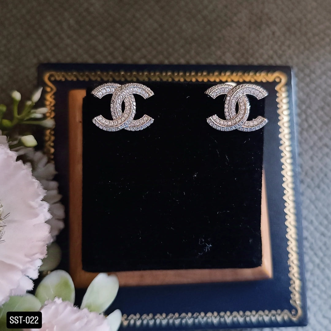 SST 022 | INTERLOCK CUBIC ZIRCONIA EARRINGS