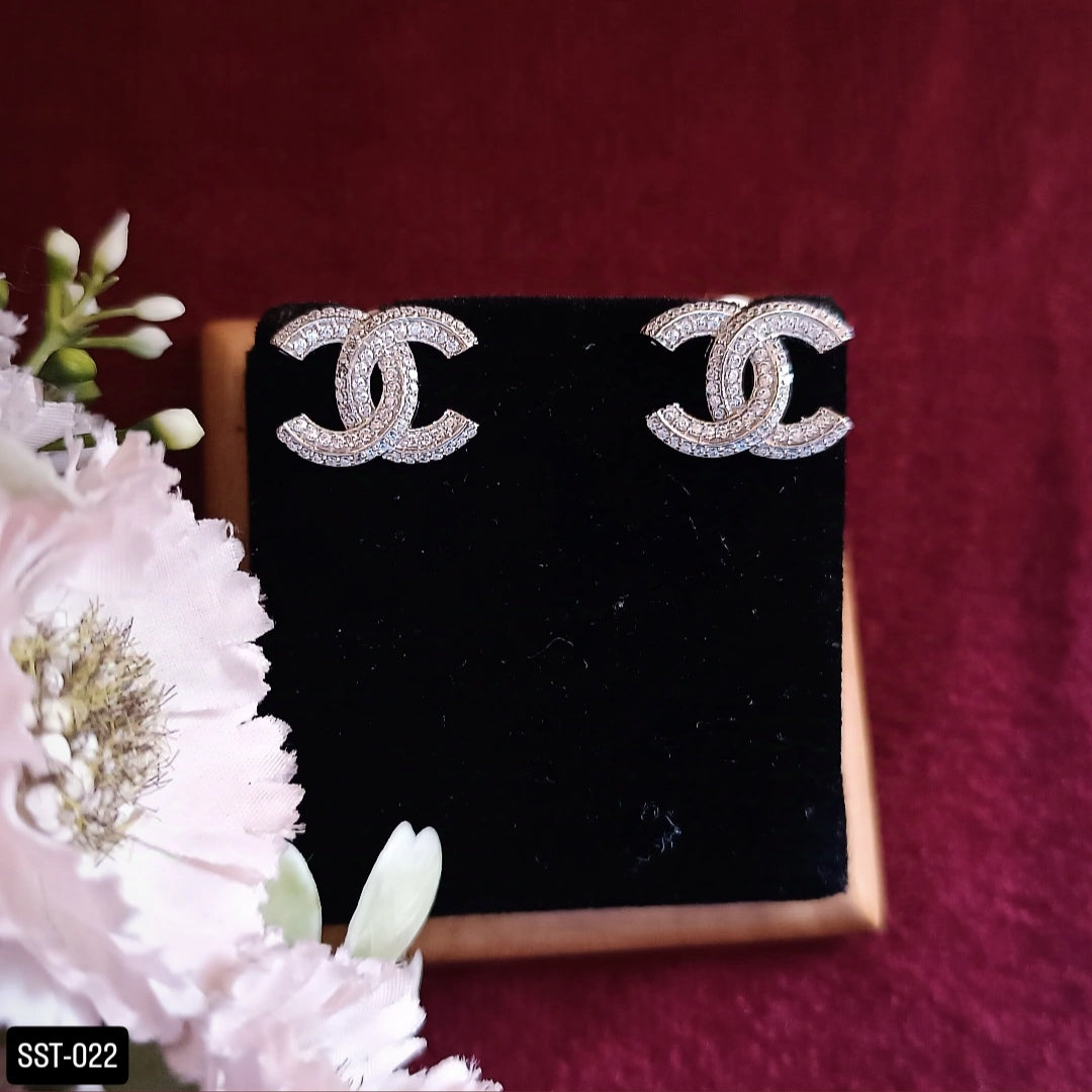 SST 022 | INTERLOCK CUBIC ZIRCONIA EARRINGS