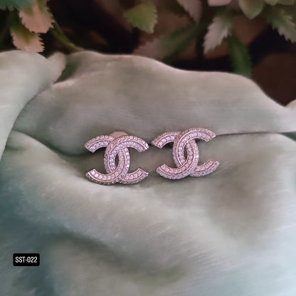 SST 022 | INTERLOCK CUBIC ZIRCONIA EARRINGS