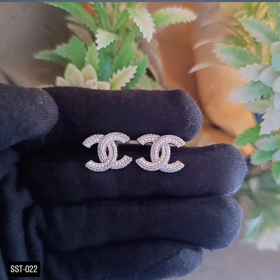 SST 022 | INTERLOCK CUBIC ZIRCONIA EARRINGS