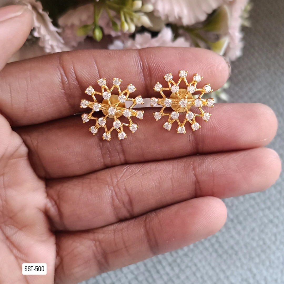 SST 500 | STARBURST STUD EARRINGS WITH RADIANT STONES