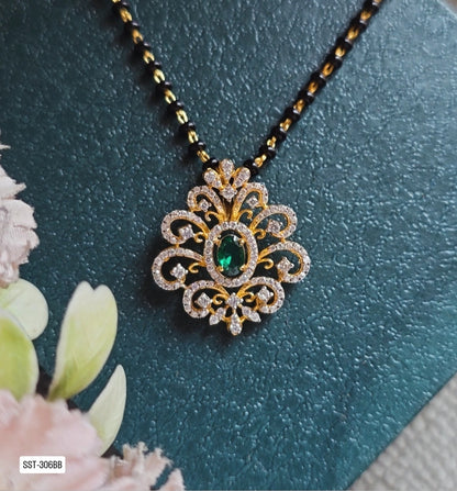 306BB | EMERALD AND DIAMOND MANGALSUTRA