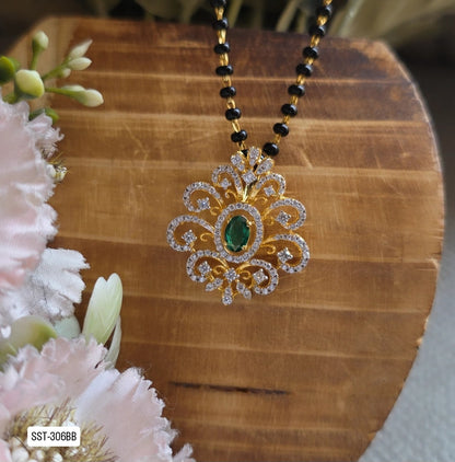 306BB | EMERALD AND DIAMOND MANGALSUTRA