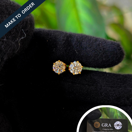 RCM 027 | Certified Moissanite Earrings | 925 Silver