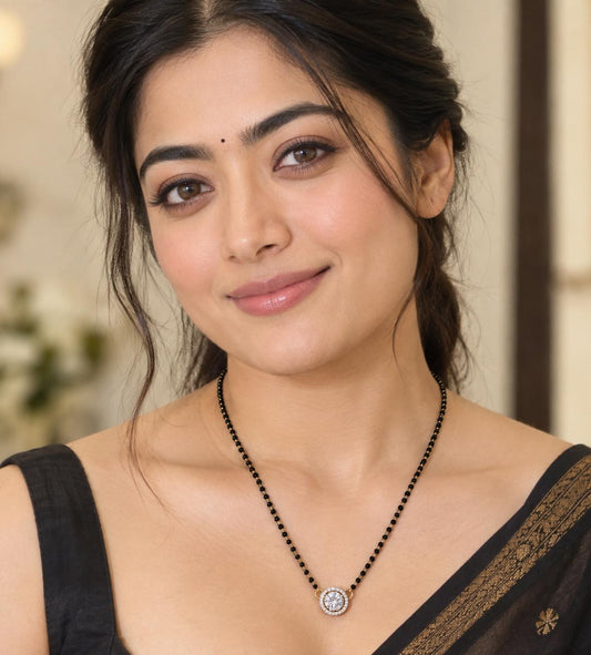 SST 001BB | SINGLE LINE CHAIN HALO MANGALSUTRA