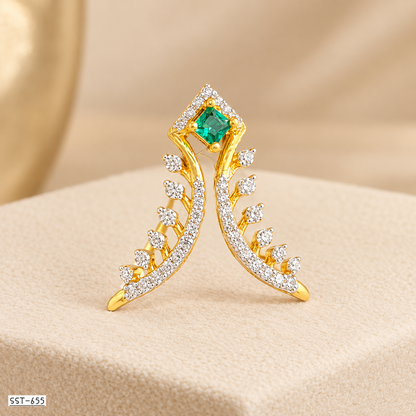 SST 655 | EMERALD LEAF SPARKLE RING
