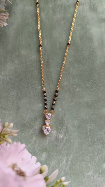 SST 318KC | HEART-SHAPED CRYSTAL MANGALSUTRA