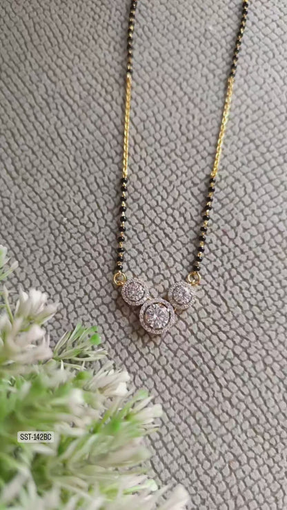 SST 142BC |TRIPLE ROUND HALO MANGALSUTRA