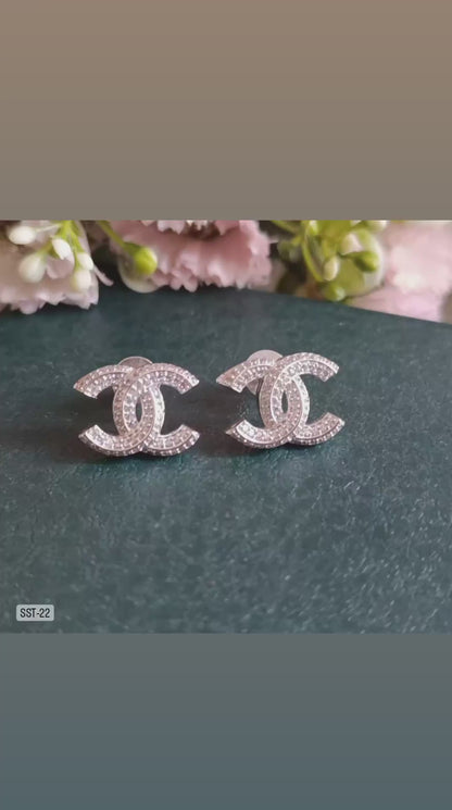 SST 022 | INTERLOCK CUBIC ZIRCONIA EARRINGS