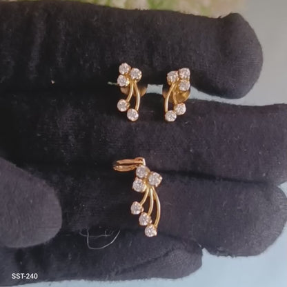 SST 240 | FLORAL PENDANT AND EARRING SET