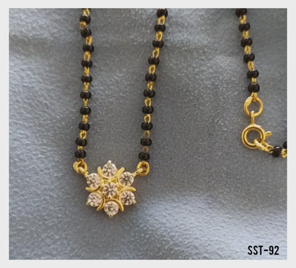 SST 092 | FLORAL BLACK BEADS MANGALSUTRA