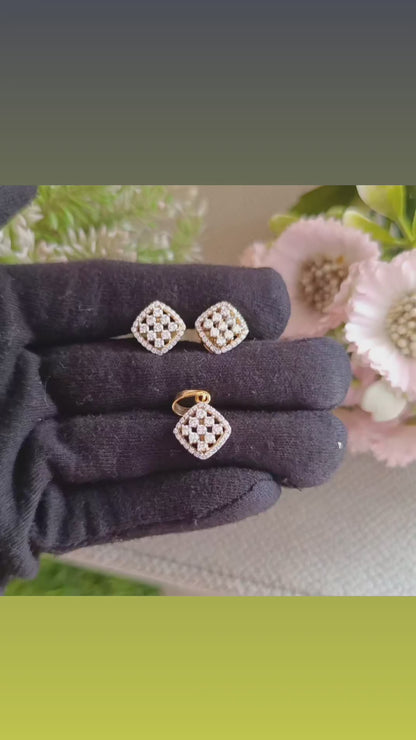 SST 276 | ELEGANT DIAMOND ACCENT PENDANT AND EARRINGS SET
