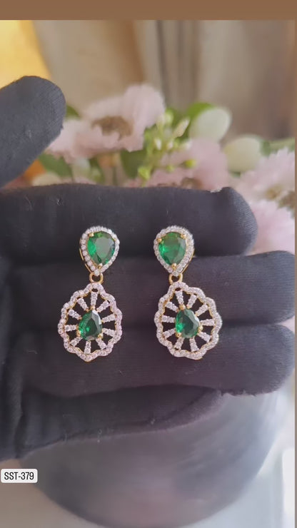 SST 379 | ELEGANT EMERALD DROP EARRINGS