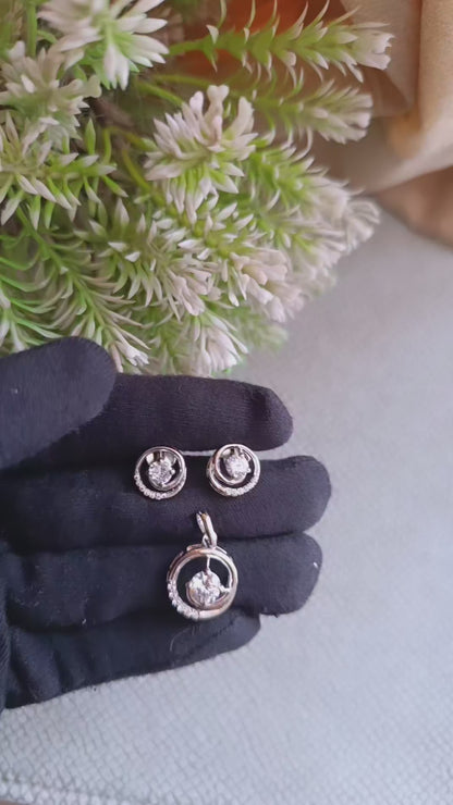 SST 279 | ELEGANT CIRCLE PENDANT AND EARRINGS SET