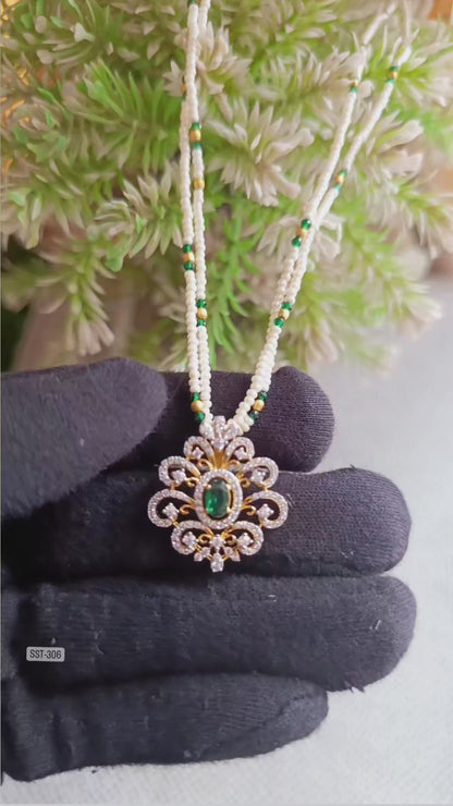 SST 306 |  REGAL PEARL AND EMERALD MANGALSUTRA
