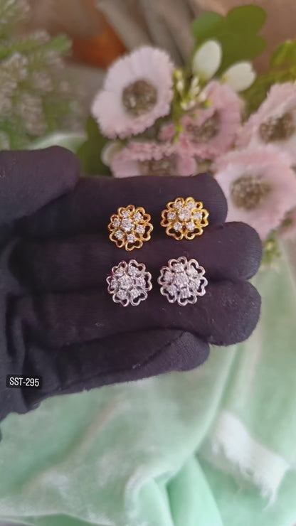 SST 295 | FLOWER SHAPE STUD EARRINGS