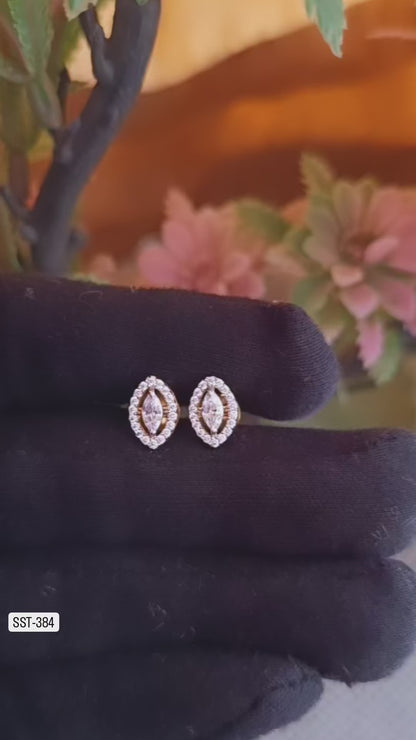 SST 384 | MARQUISE STUD HALO EARRINGS