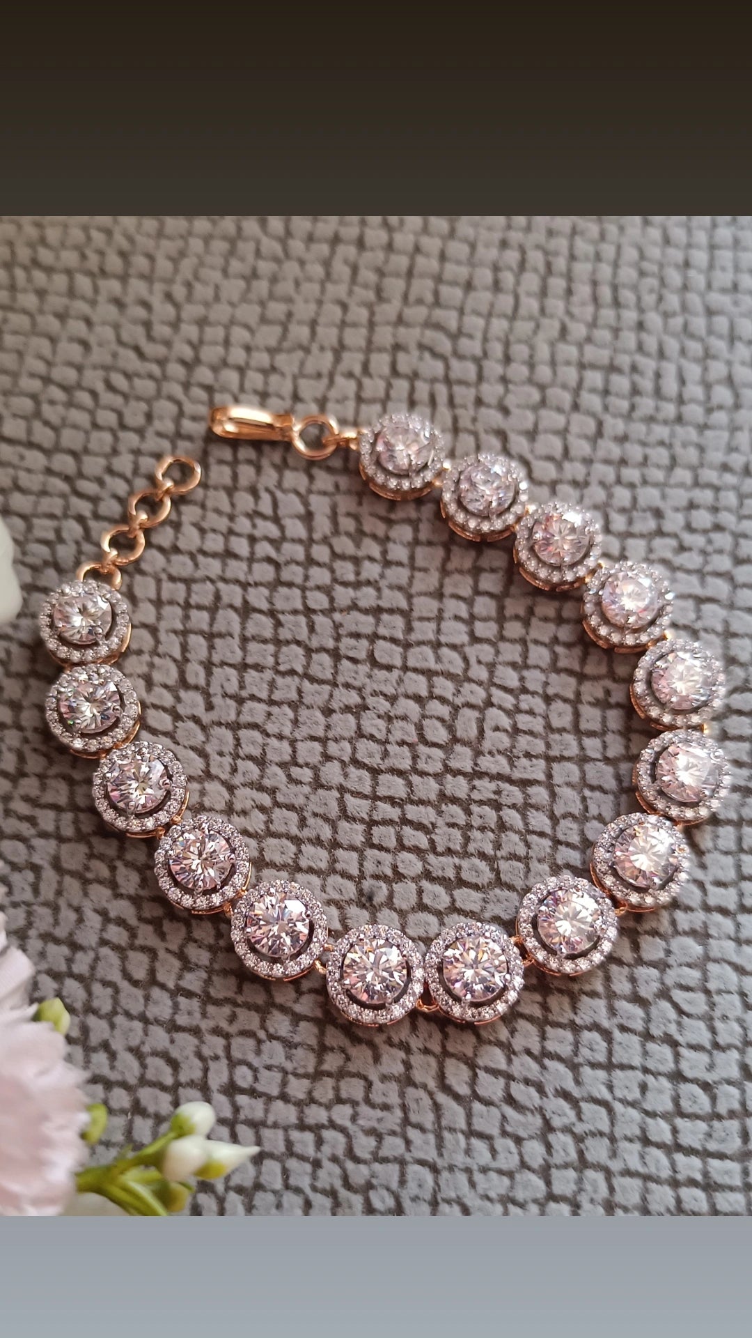 Round Halo Tennis Bracelet | 925 SILVER