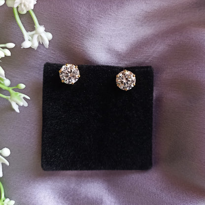 2 CARAT ROUND SOLITAIRE STUD | 925 STERLING SILVER