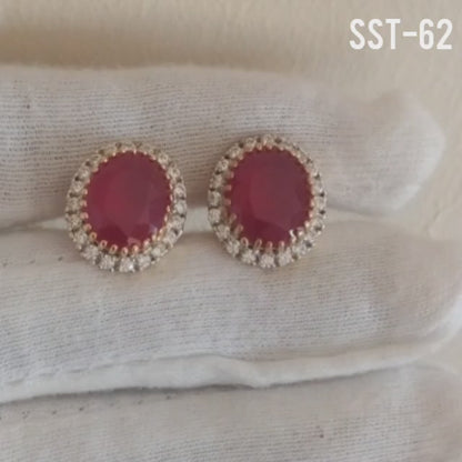 SST 062 | RUBY RADIANCE STUD EARRINGS