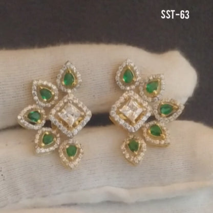 SST 063 | EMERALD FLORAL STARBURST EARRINGS