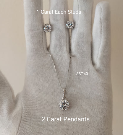 SST 040 | RADIANT ROUND EARRINGS AND PENDANT SET