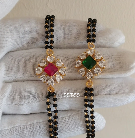 SST 055 | FLORAL GEMSTONE HAND MANGALSUTRA