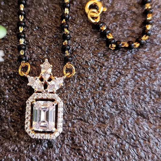SST 138 | EBONY BLOSSOM MANGALSUTRA WITH DAZZLING PENDANT