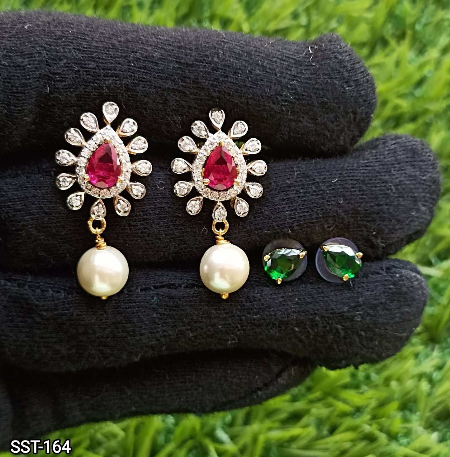SST 164 | CHANGEABLE STONE EARRINGS | 925 STERLING SILVER EARRINGS