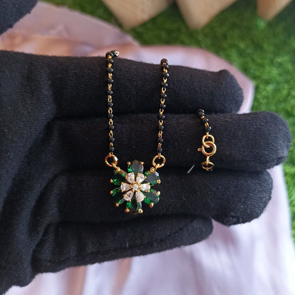 SST 170 | RED GEMSTONE AND CUBIC ZIRCONIA PENDANT MANGALSUTRA