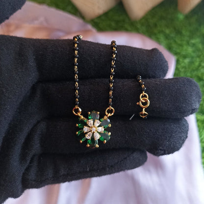 SST 170 | RED GEMSTONE AND CUBIC ZIRCONIA PENDANT MANGALSUTRA