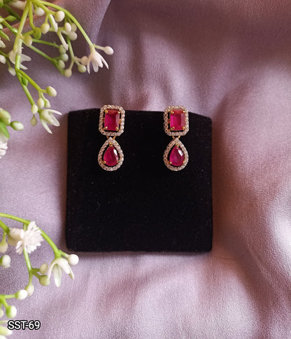 SST 069 | EMERALD TEARDROP DANGLE EARRINGS