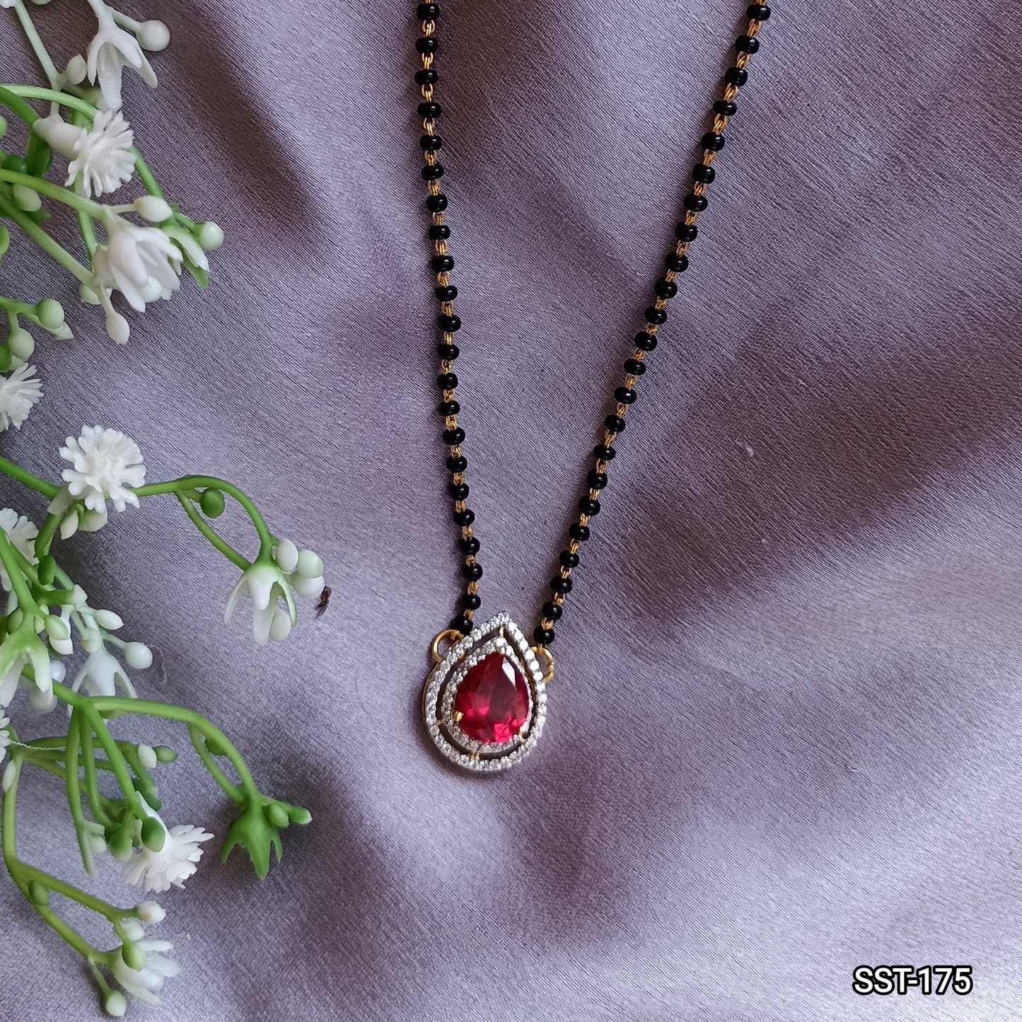 SST 175 | TEARDROP GEMSTONE DIAMOND MANGALSUTRA