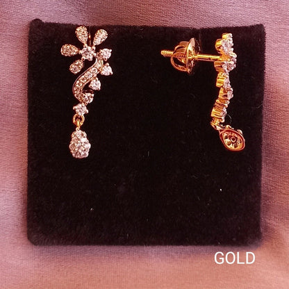 SST 176 | FLORAL DIAMOND DROP EARRINGS